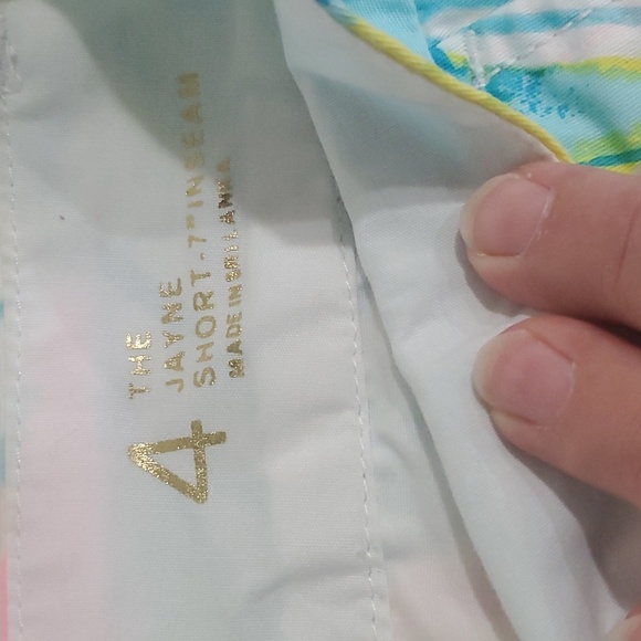 Lilly Pulitzer Womens The Jayne Short Size4 Blue Multi Beach and Bae 100% Cotton - Picture 4 of 5